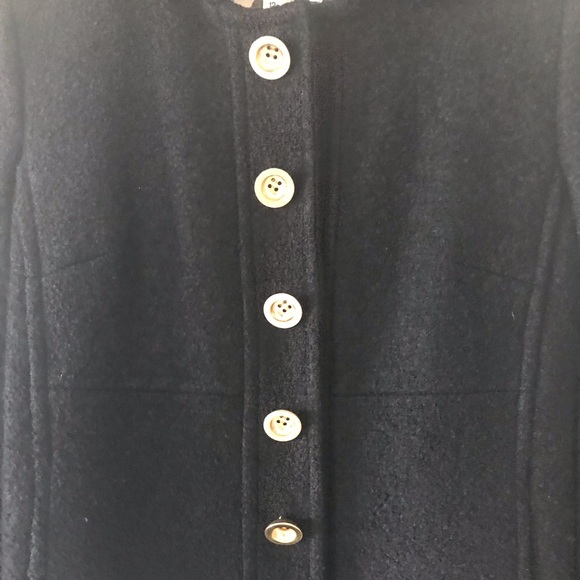 Black, wool, mid-length coat - Picture 2 of 6